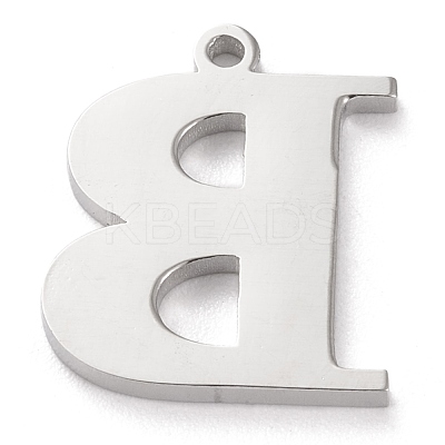Tarnish Resistant 304 Stainless Steel Letter Pendant Rhinestone Settings X-STAS-J028-01B-1