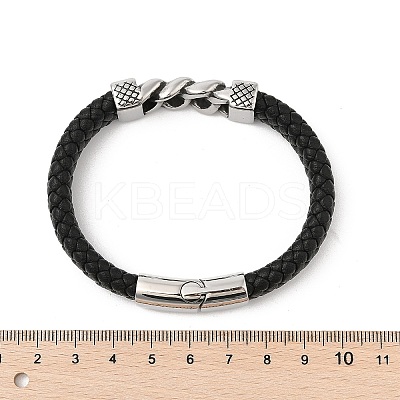 1Pc Braided Leather Cord Bracelets for Men BJEW-DJ0001-13-1