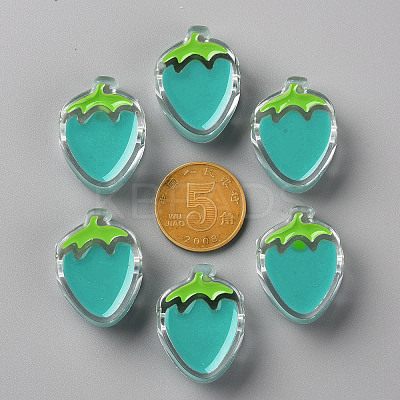 Transparent Enamel Acrylic Beads TACR-S155-003G-1