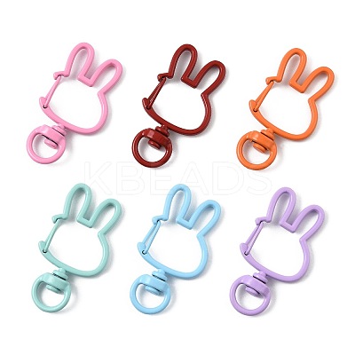14Pcs Spray Painted Eco-Friendly Alloy Swivel Snap Hook Clasps FIND-FS0004-60-1