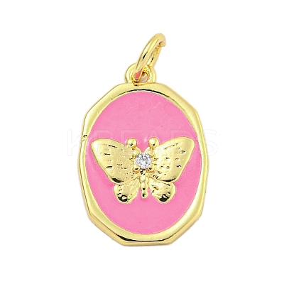 Rack Plating Brass Enamel Pendants KK-U021-17B-G-1