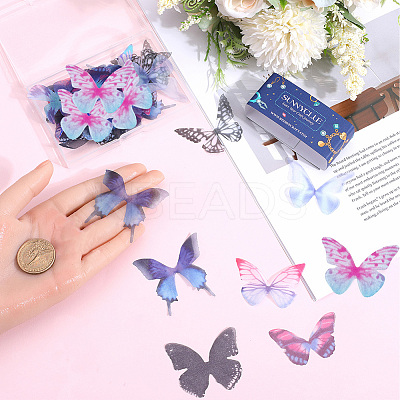 70pcs 7 colors Fibre Tulle Ornament Accessories FIND-SC0005-77-1