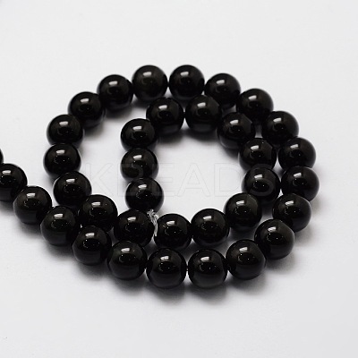 Natural Obsidian Round Beads Strands G-E329-10mm-37-1