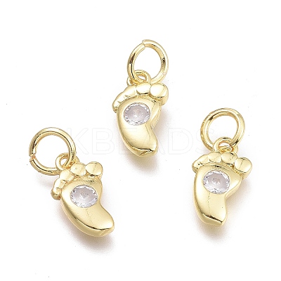 Brass Micro Pave Cubic Zirconia Pendants KK-P187-08A-G-1