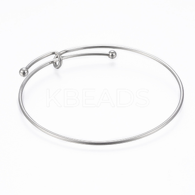 Tarnish Resistant Adjustable 304 Stainless Steel Bangles X-BJEW-H522-01P-1