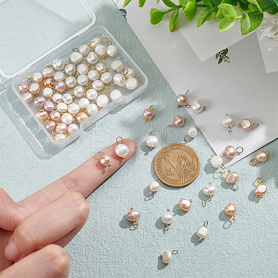80Pcs 4 Styles Natural Cultured Freshwater Pearl Charms PEAR-NB0002-24-1