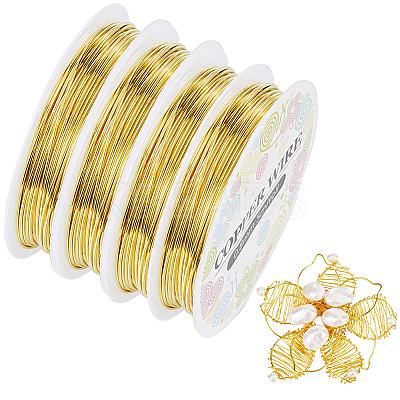 4 Rolls Copper Jewelry Craft Wire CWIR-SC0001-07-1