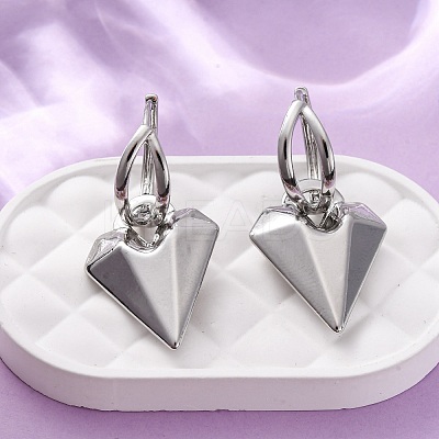 Heart Brass Hoop Earrings EJEW-D322-12P-02-1