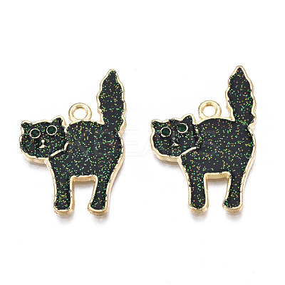 Halloween Rack Plating Alloy Enamel Pendants PALLOY-N164-005LG-1