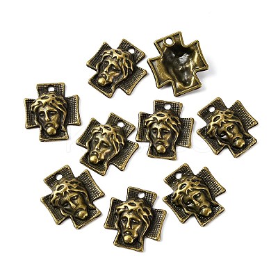 Tibetan Style Alloy Cross with Jesus Alloy Pendants for Easter Jewelry LS-K0P62071-1