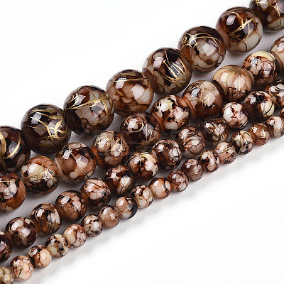 Baking Paint Glass Beads Strands DGLA-N003-8mm-B06-1