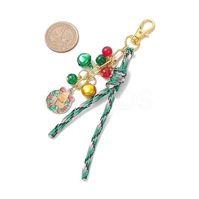 Christmas Theme Alloy Enamel & Glass Pendant Decorations HJEW-JM03732-1