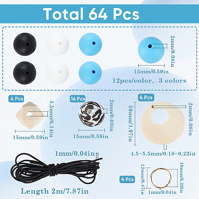 DIY Silicone Beads Bulk Pendant Bracelet Making Kit DIY-SC0024-67-1