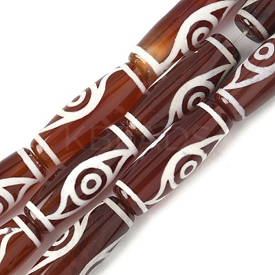 Rice Shape Tibetan Style dZi Beads Strands G-A269-A01-01-1