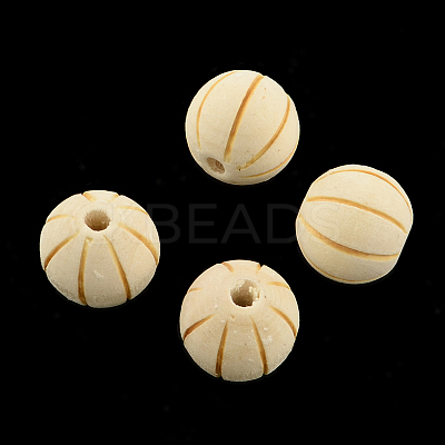 Undyed Natural Wood Round Beads WOOD-R253-23-LF-1