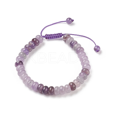 Adjustable Natural Amethyst Braided Bead Bracelets BJEW-F369-A18-1