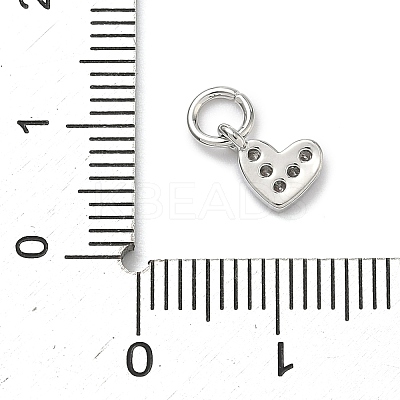 Brass Micro Pave Cubic Zirconia Heart Charms KK-C156-30P-1