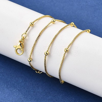 2.5MM Brass Round Ball Box Chain Necklaces NJEW-M108-38G-1