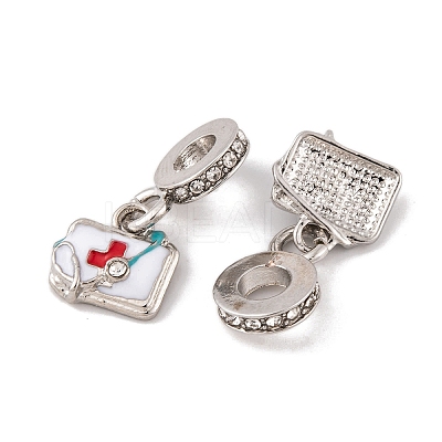 Rack Plating Alloy Crystal Rhinestone European Dangle Charms FIND-C055-24P-1