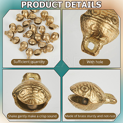 30Pcs Brass Bell Pendants KKB-CN0001-02B-C-1