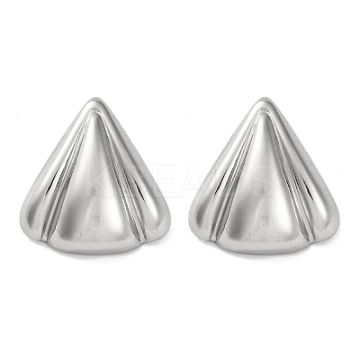 304 Stainless Steel Triangle Stud Earrings EJEW-K295-09P-1