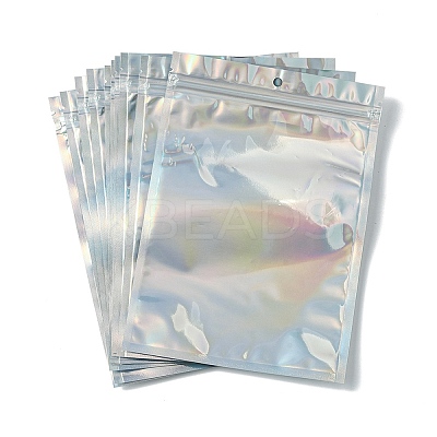 Rectangle Zip Top Plastic Glitter Holographic Bags OPP-YW0001-03D-1