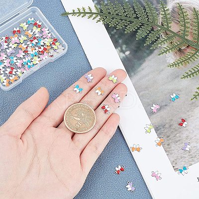 84Pcs 6 Colors 304 Stainless Steel Enamel Links Connectors STAS-UN0026-52-1