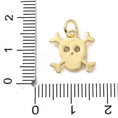 Brass Micro Pave Cubic Zirconia Charms KK-I383-08G-03-1