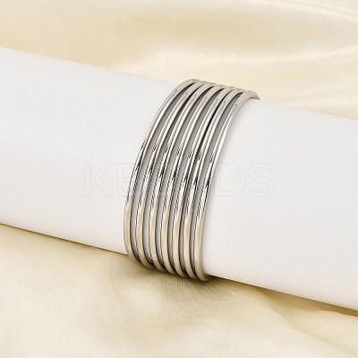 7Pcs 201 Stainless Steel Plain Bangle Sets for Women BJEW-L664-022C-P02-1