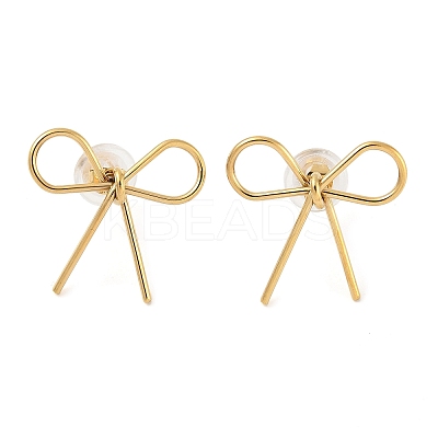304 Stainless Steel Stud Earrrings EJEW-U065-01A-G-1