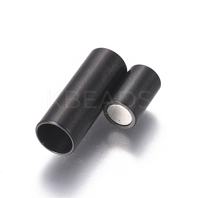 304 Stainless Steel Magnetic Clasps with Glue-in Ends STAS-I120-52MB-B-1