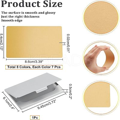 56 Sheets 8 Colors Aluminium Blank Name Cards DIY-NB0001-31-1