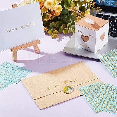 8Pcs 2 Styles Brass Self-Adhesive Picture Stickers STIC-OC0001-02-1