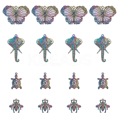16Pcs 4 Style Alloy Big Pendants FIND-FH0002-37-1