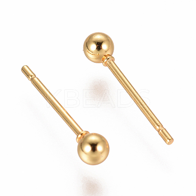 304 Stainless Steel Ball Stud Earrings LS-EJEW-F237-01A-G-1