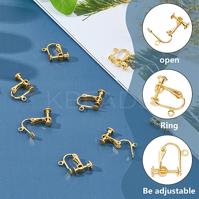30Pcs Brass Screw Clip-on Earring Findings FIND-DC0007-06-1