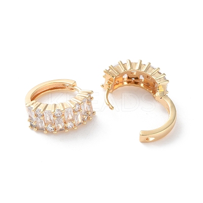 Rack Plating Brass Clear Cubic Zirconia Hoop Earrings EJEW-S241-07G-1