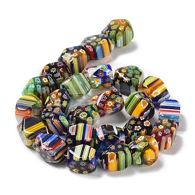 Handmade Millefiori Glass Bead Strands LAMP-G099-10-01A-1
