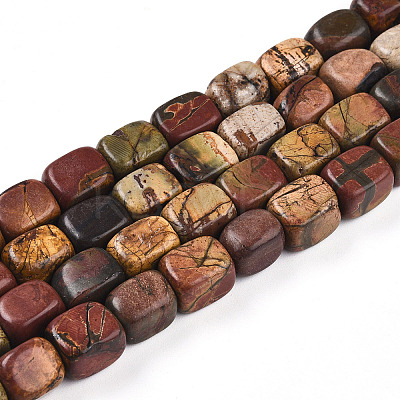 Natural Polychrome Jasper/Picasso Stone/Picasso Jasper Beads Strands G-T140-60B-1