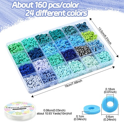 Winter Theme DIY Handmade Polymer Clay Disc Beaded Bracelets Making Kits DIY-YW0010-94-1
