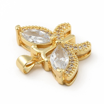 Brass Micro Pave Cubic Zirconia Pendants KK-B059-34G-D-1