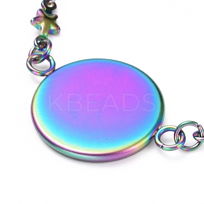 Rainbow Color 304 Stainless Steel Bracelet Making STAS-L248-008M-1