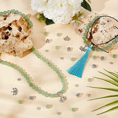 Natural Green Aventurine Beaded Pendant Decoration Jewelry Set DIY Making Kit DIY-OC0012-06-1