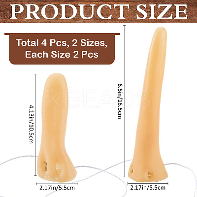 4Pcs 2 Styles Halloween Prank Toy Props PVC Plastic Long Nose AJEW-CN0004-49-1