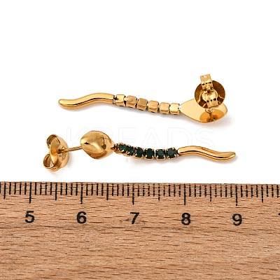 304 Stainless Steel Snake Stud Earrings EJEW-A136-03B-G-1