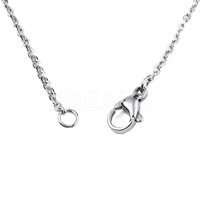 Non-Tarnish 201 Stainless Steel Car Pendant Necklace with Cable Chains for Men Women NJEW-T009-JN105-1-45-A-1