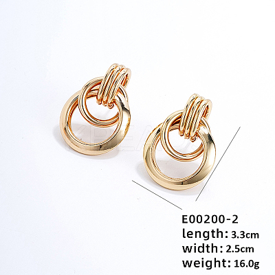 Fashionable Crossed Brass Stud Earrings Hip-hop Personality Trendy Ear Jewelry XX0906-2-1