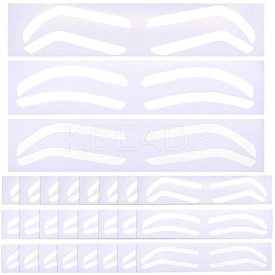 24Pcs 3 Styles Plastic Eyebrow Tattoo Practice Skin AJEW-CP0009-58A-1