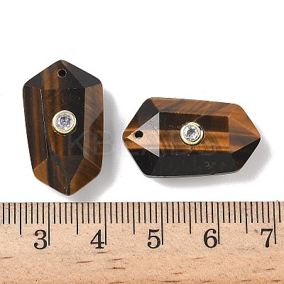 Natural Tiger Eye Faceted Pendants G-B151-02H-1
