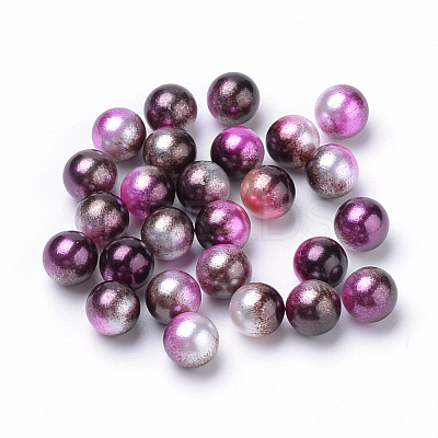 Rainbow Acrylic Imitation Pearl Beads OACR-R065-4mm-A12-1